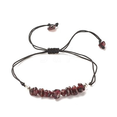 Natural Garnet Chips Braided Bead Bracelet BJEW-JB08019-12-1