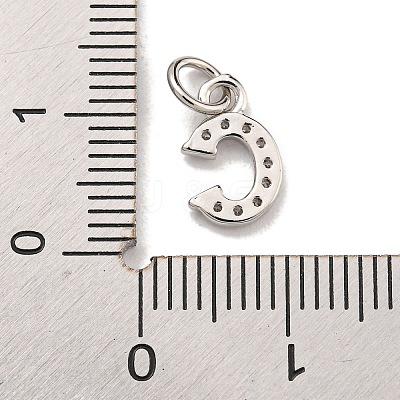Initial Letter Brass with Cubic Zirconia Charms KK-Q814-26C-P-1
