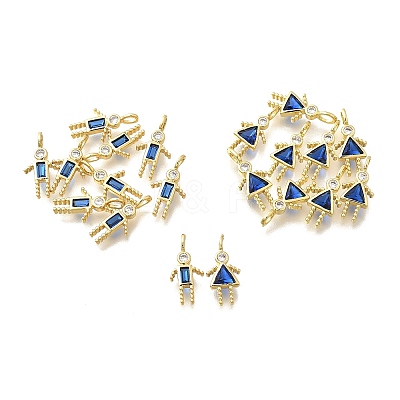 Brass Micro Pave Cubic Zirconia Pendants KK-D339-02G-09-1