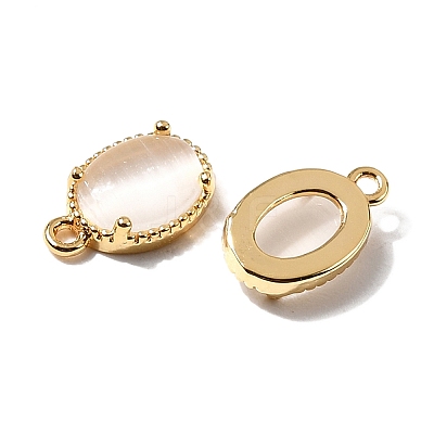 Oval Brass Charms KK-D024-01E-G-1