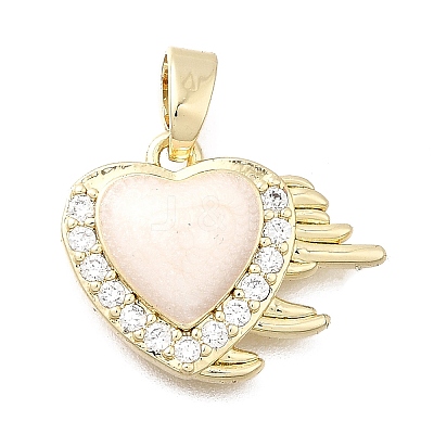 Brass Micro Pave Cubic Zirconia Pendants KK-P336-40G-01-1