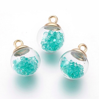 Transparent Glass Bottle Pendants GLAA-L018-M-1