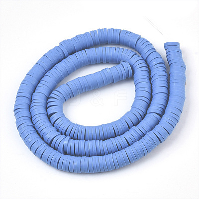 Handmade Polymer Clay Beads Strands CLAY-R089-6mm-082-1