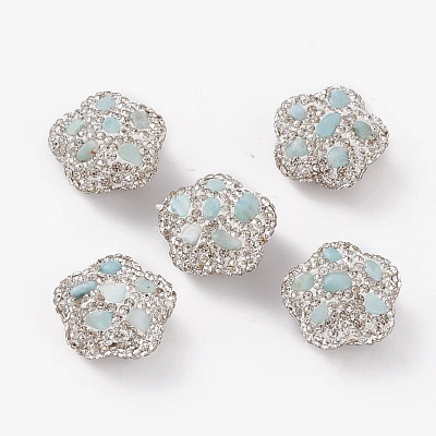 Handmade Polymer Clay Rhinestone Beads RB-C001-03B-1