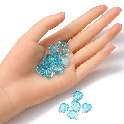 Autumn Theme Two-Tone Transparent Glass Charms GLAA-YW0001-53B-1
