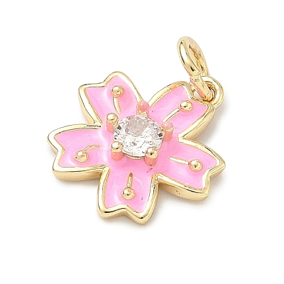 Brass Pave Clear Cubic Zirconia Pendants LS-KK-H255-06G-01-1