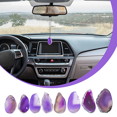 8Pcs Natural Agate Dyed Big Pendants G-BC0001-46C-1