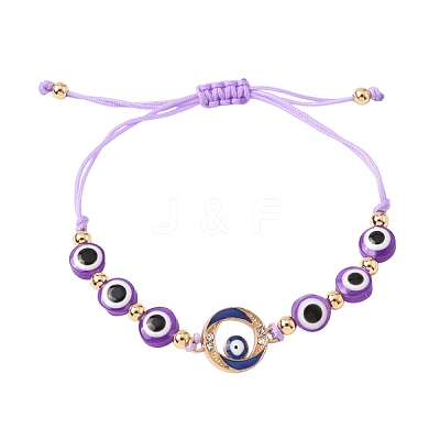 Resin Evil Eye Braided Bead Bracelets for Women BJEW-FS00018-03-1