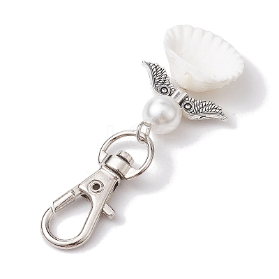 Angel Spiral Shell Pendant Decooration HJEW-JM01964-01-1