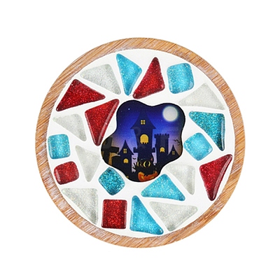 DIY Halloween Theme Mosaic Cup Mat Kits DIY-I066-01-1