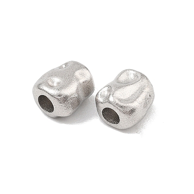 Hammered 304 Stainless Steel Beads STAS-B127-01P-07-1