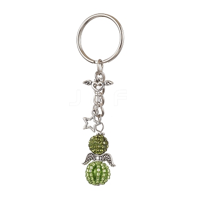 Alloy with Glass Seed Beads Keychain KEYC-MZ00010-05-1