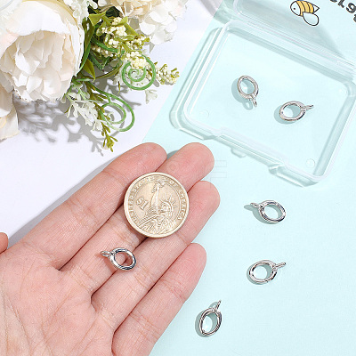 8Pcs Brass Spring Gate Rings KK-BBC0028-43P-1