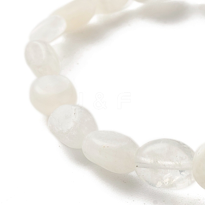 Natural Rainbow Moonstone Beads Stretch Bracelet for Kids BJEW-JB07031-01-1