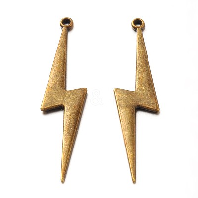 Tibetan Style Alloy Lightning Bolt Big Pendants X-PALLOY-AD92395-AB-FF-1