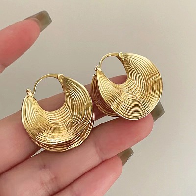 Alloy Fan Hoop Earrings FS-WGBAD33-02-1