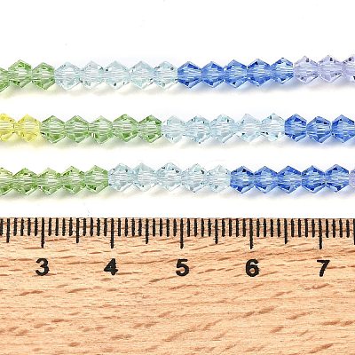 Transparent Gradient Color Glass Beads Strands GLAA-F131-01A-01-1