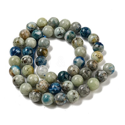Natural Blue Azurite in Calcite Beads Strands G-NH0003-F01-02-1