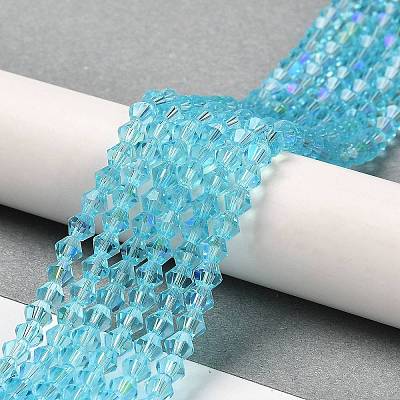 Transparent Electroplate Glass Beads Strands EGLA-A039-T3mm-L20-1