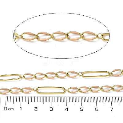 304 Stainless Steel Enamel Figaro Chains CHS-U003-02G-04-1