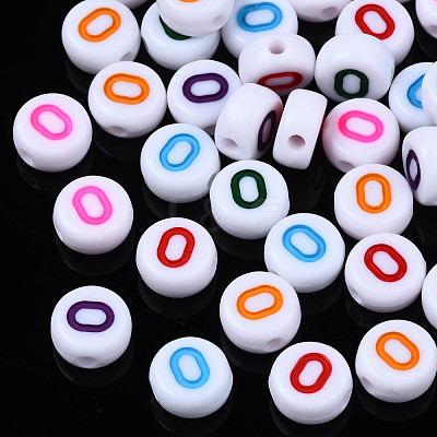 White Opaque Acrylic Beads MACR-T038-18-0-1