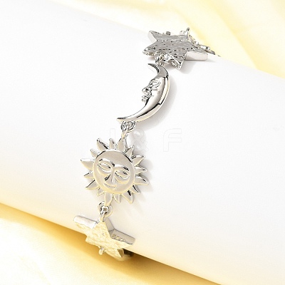 Brass Link Bracelets for Women LS-BJEW-C118-01P-1