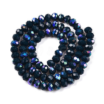 Electroplate Opaque Solid Color Glass Beads Strands EGLA-A044-P6mm-L16-1