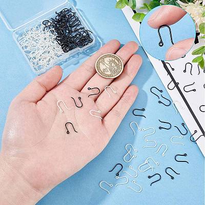 200Pcs 2 Colors Plastic Earring Hooks KY-SC0001-67-1