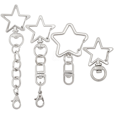 20Pcs 4 Styles Zinc Alloy Swivel Clasps FIND-SP0004-21-1