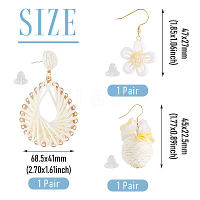 3 Pairs 3 Styles Earrring Sets EJEW-TA000-70A-1