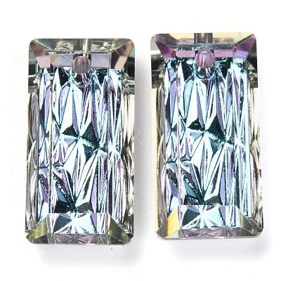 Embossed Glass Rhinestone Pendants GLAA-J101-07B-001VL-1