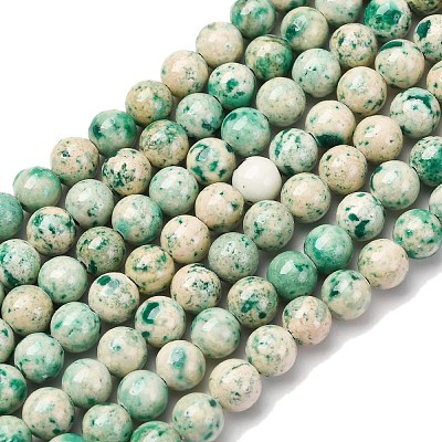 Natural Dyed Marble Beads Strands G-P593-6mm-01-1