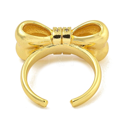 Rack Plating Brass Micro Pave Cubic Zirconia Cuff Rings for Women RJEW-I107-13G-01-1
