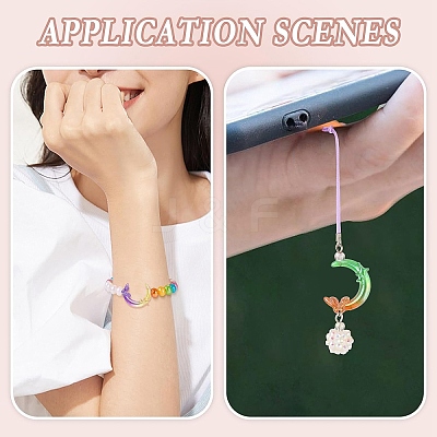 60Pcs 2 Styles Transparent & Opaque UV Plating Acrylic Beads PACR-YW0001-30-1