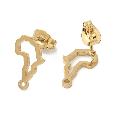 Ion Plating(IP) 304 Stainless Steel Stud Earring Findings STAS-I206-02G-1