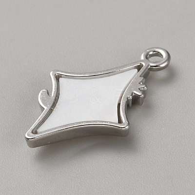 White Series Love Bow Alloy Acrylic Pendant PALLOY-WH0115-01P-08-1