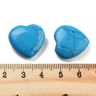 Heart Synthetic Turquoise  Palm Stones G-C134-06A-02-1