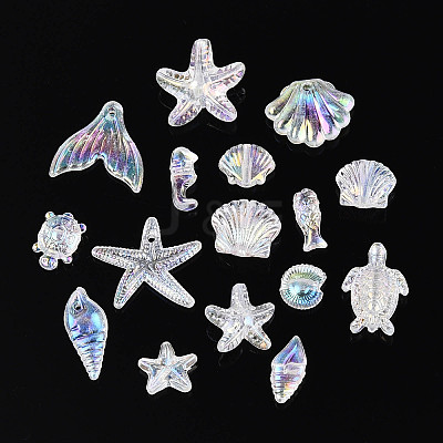 Ocean Theme Transparent Acrylic Beads TACR-T028-69-01F-1
