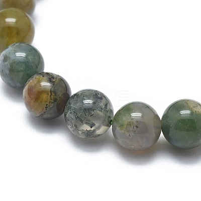 Natural Indian Agate Bead Stretch Bracelets BJEW-K212-B-010-1