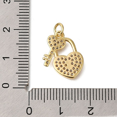 Rack Plating Brass Micro Pave Cubic Zirconia Pendants ZIRC-F142-12B-G-1