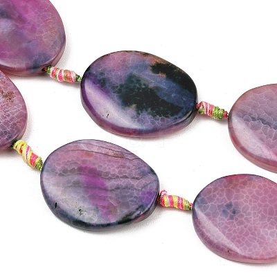 Natural Fire Crackle Agate Beads Strands G-P605-L03-01A-1