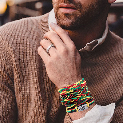 Leather Cord Braided Bracelets Set for Men Women BJEW-CL0001-43B-1