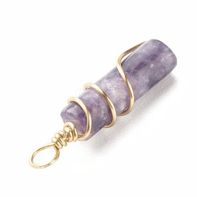 Natural Lepidolite Pendants PALLOY-JF01453-09-1