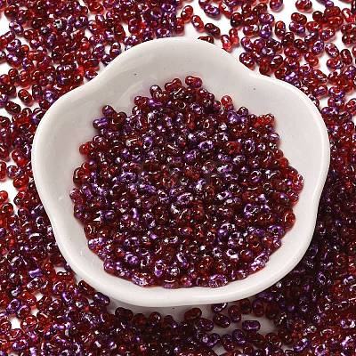 Spray Painted Glass Seed Beads SEED-F005-06A-03-1