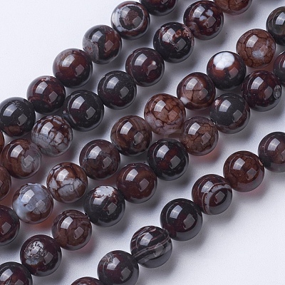 Natural Agate Beads Strands G-G754-05-8mm-1