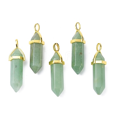Natural Green Aventurine Pointed Pendants G-G025-01G-09-1