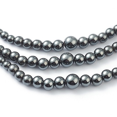 Non-Magnetic Synthetic Hematite & Turquoise Beades 3 Layer Necklaces NJEW-H307-01B-1