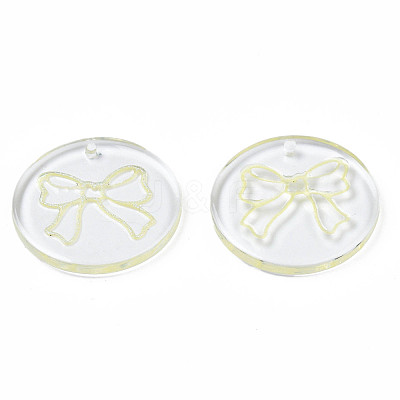 Transparent Resin Pendants RESI-N030-006B-1