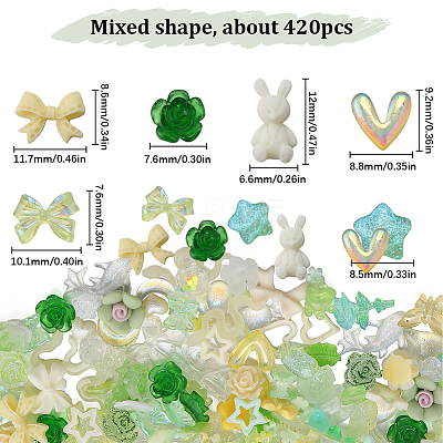 6 Bags 2 Colors Resin Cabochons MRMJ-SC0001-26-1