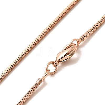 1.5mm Rack Plating Brass Snake Chain Necklaces for Women Men MAK-L044-13RG-1